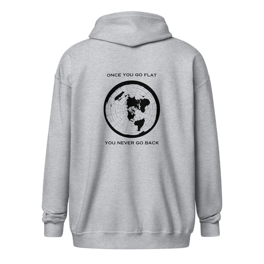 Once You Go Flat w/Map - Unisex heavy blend zip hoodie