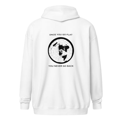 Once You Go Flat w/Map - Unisex heavy blend zip hoodie