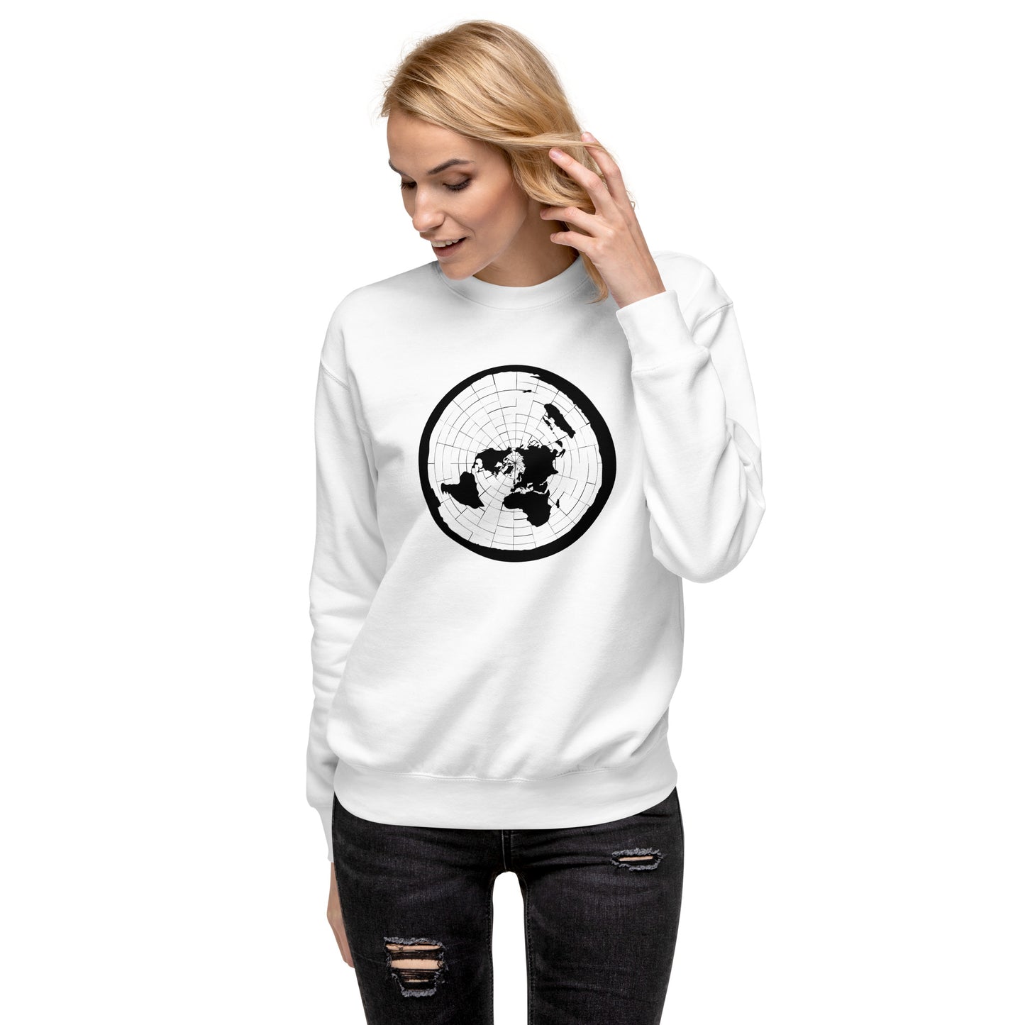 Flat Earth Map Unisex Premium Sweatshirt