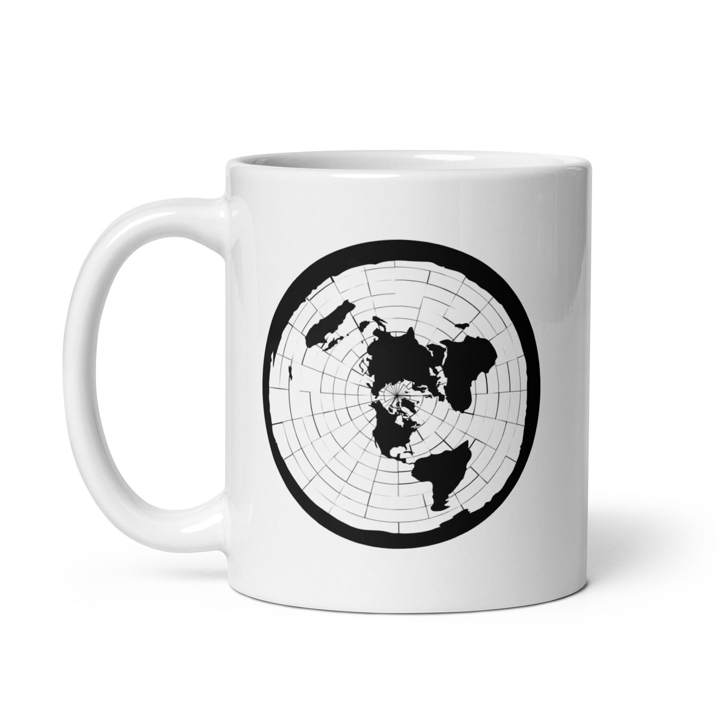 Flat Earth Map Mug- white glossy